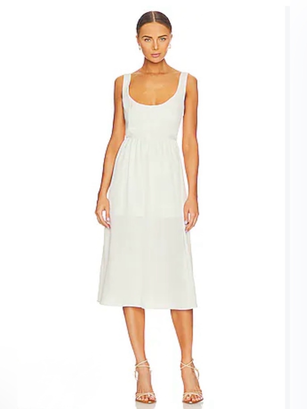 NWT WeWoreWhat Corset Midi Dress in Whisper White